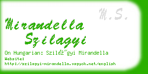 mirandella szilagyi business card